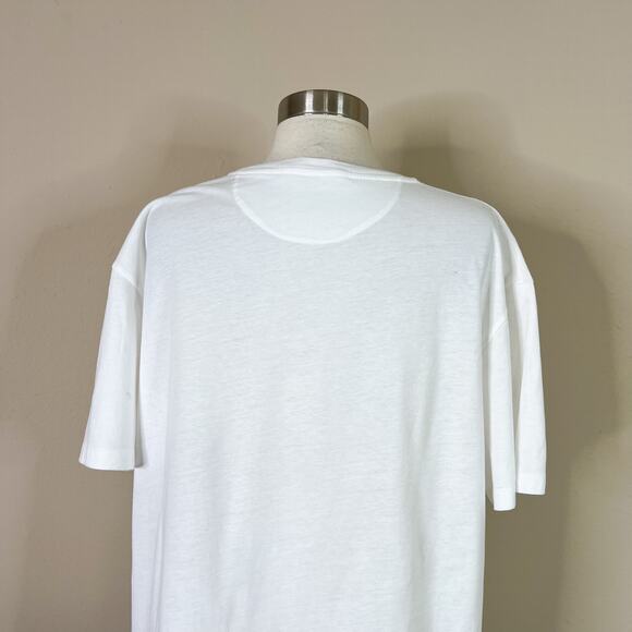 Valentino | Gradient Sequin Logo Silver Gold White Cotton Designer Tee T-Shirt S - Picture 8 of 10